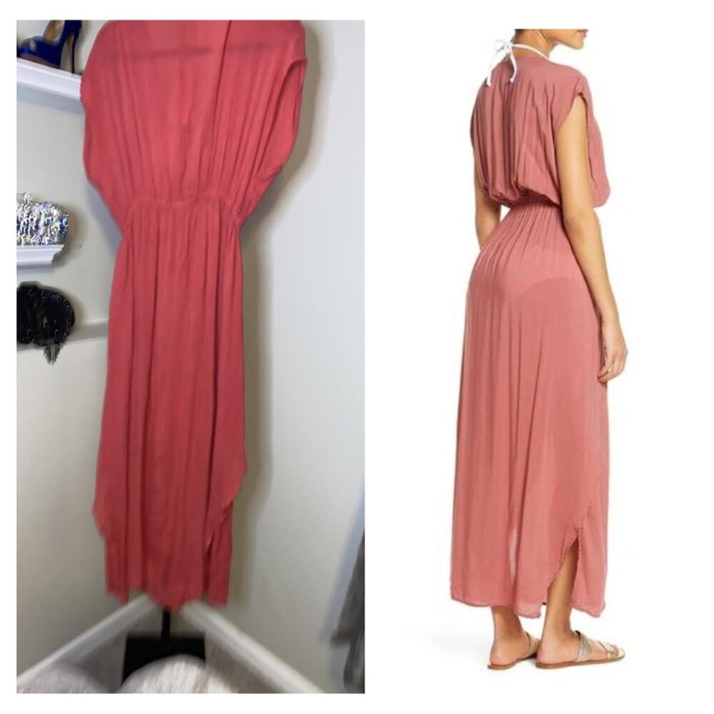 ELAN
Deep V-neck Cover-up Maxi Dress In Rose - Picture 2 of 10